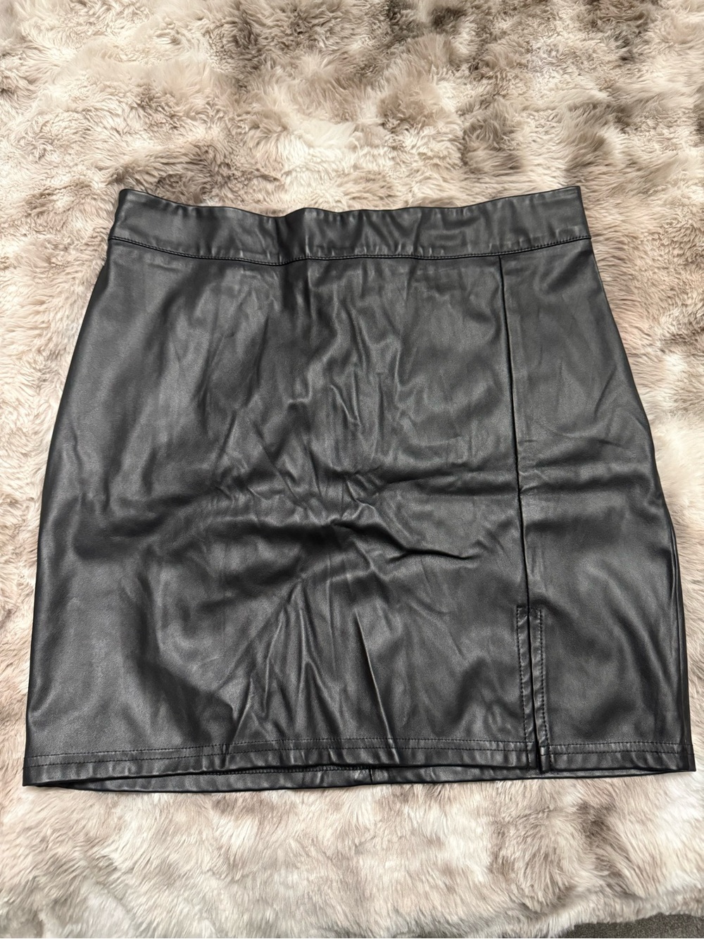 Fashion Nova Black Faux Leather Mini Skirt